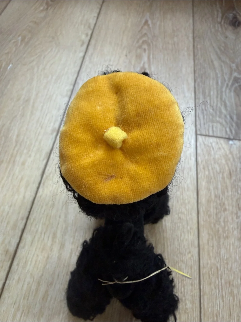 Vintage Dakin Dream Pets Black French Poodle W/ Baret & Posable Legs Made Japan